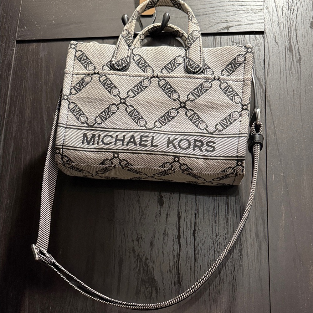 Michael Kors Monogrammed Black and Gray Crossbody Bag